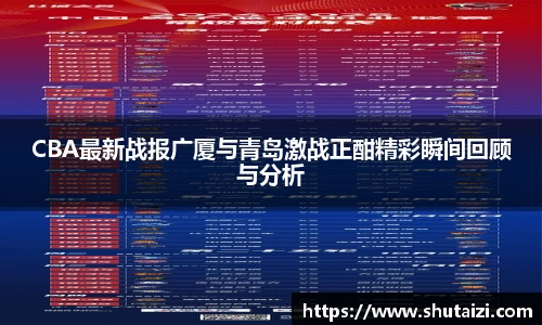 CBA最新战报广厦与青岛激战正酣精彩瞬间回顾与分析
